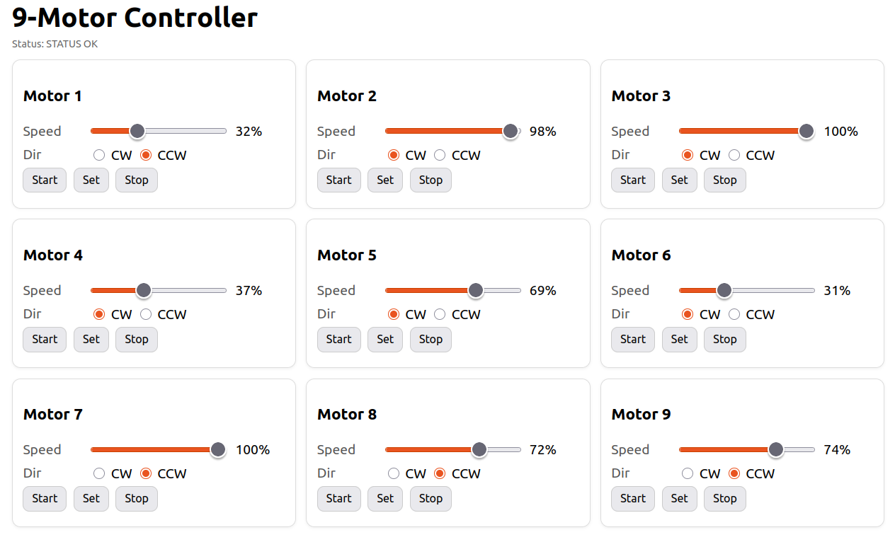 SAM Lab Motor Array UI